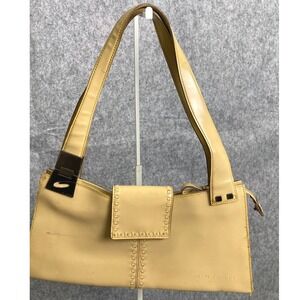 Vintage Guess Beige Y2K Logo Shoulder Bag 2000s Faux Leather Retro Purse